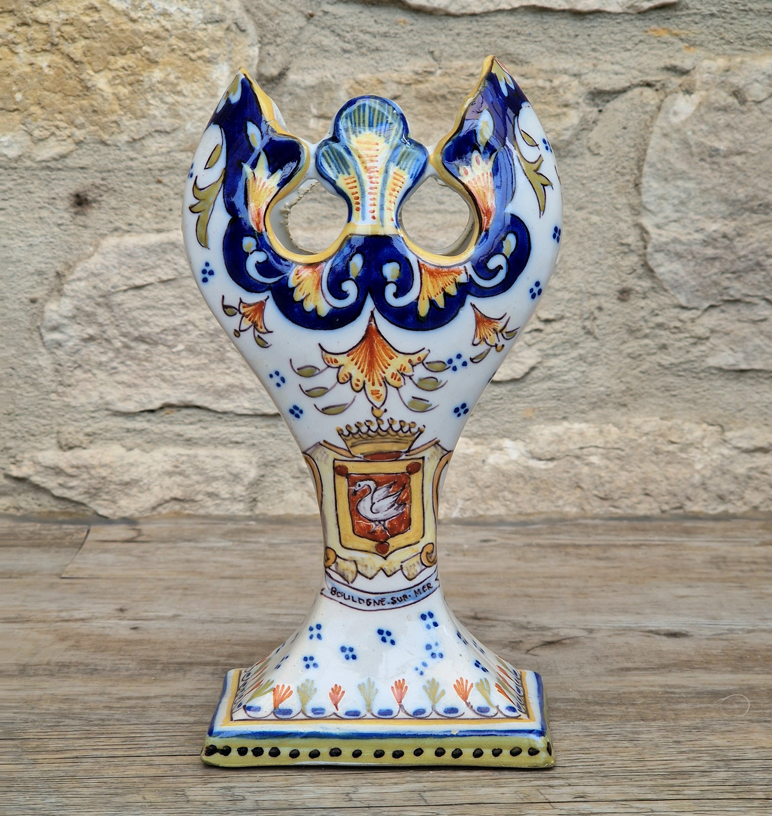 Geo Martel Faience Tulip Vase: Boulogne Sur Mer Art Nouveau Ceramic