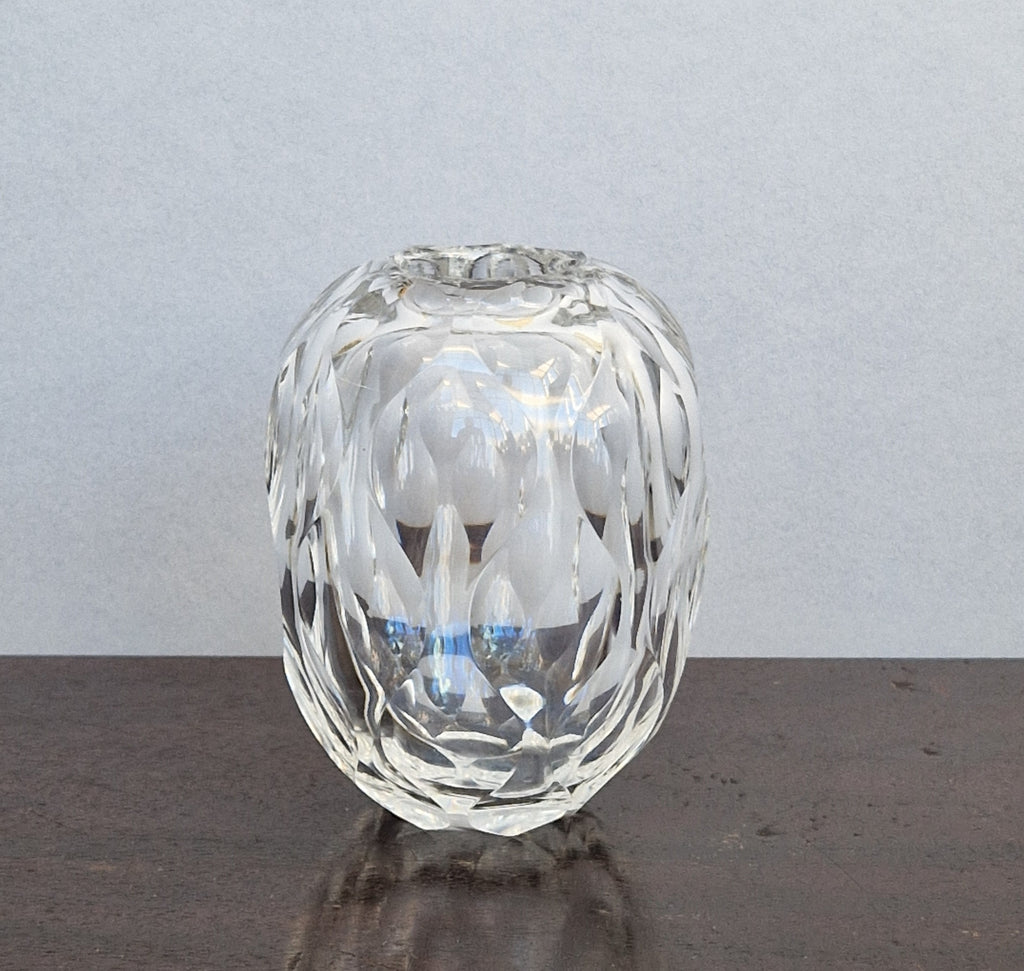 Antique 1930s Orrefors Sweden Sven Palmqvist Optic Cut Crystal Vase 1730/7 Art Deco