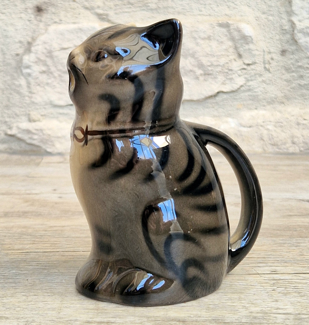 Vintage 1970's Tony Wood Studio Ceramic Bengal Cat Creamer Jug