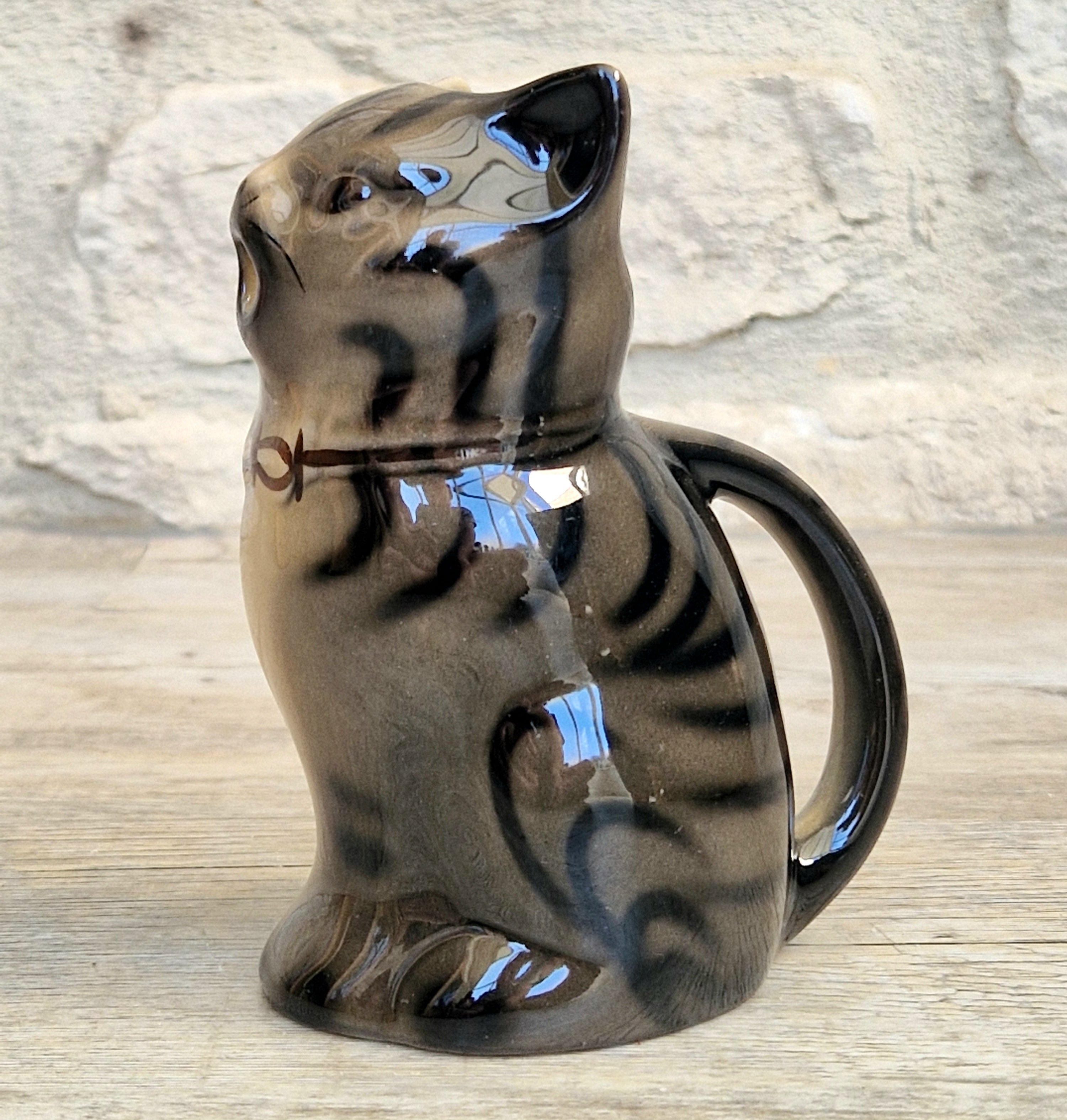 Vintage 1970's Tony Wood Studio Ceramic Bengal Cat Creamer Jug