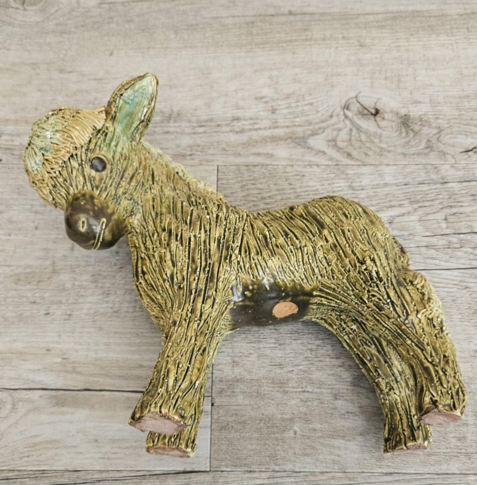 Vintage Yare Designs Spagetti Donkey Figure Ornament Made in England Mcm Donkey