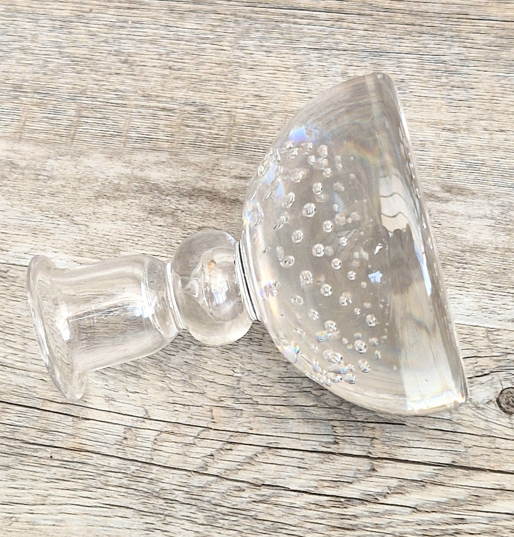 Rare Whitefriars 1940s Clear Controlled Bubble Candlestick 9318 William Wilson