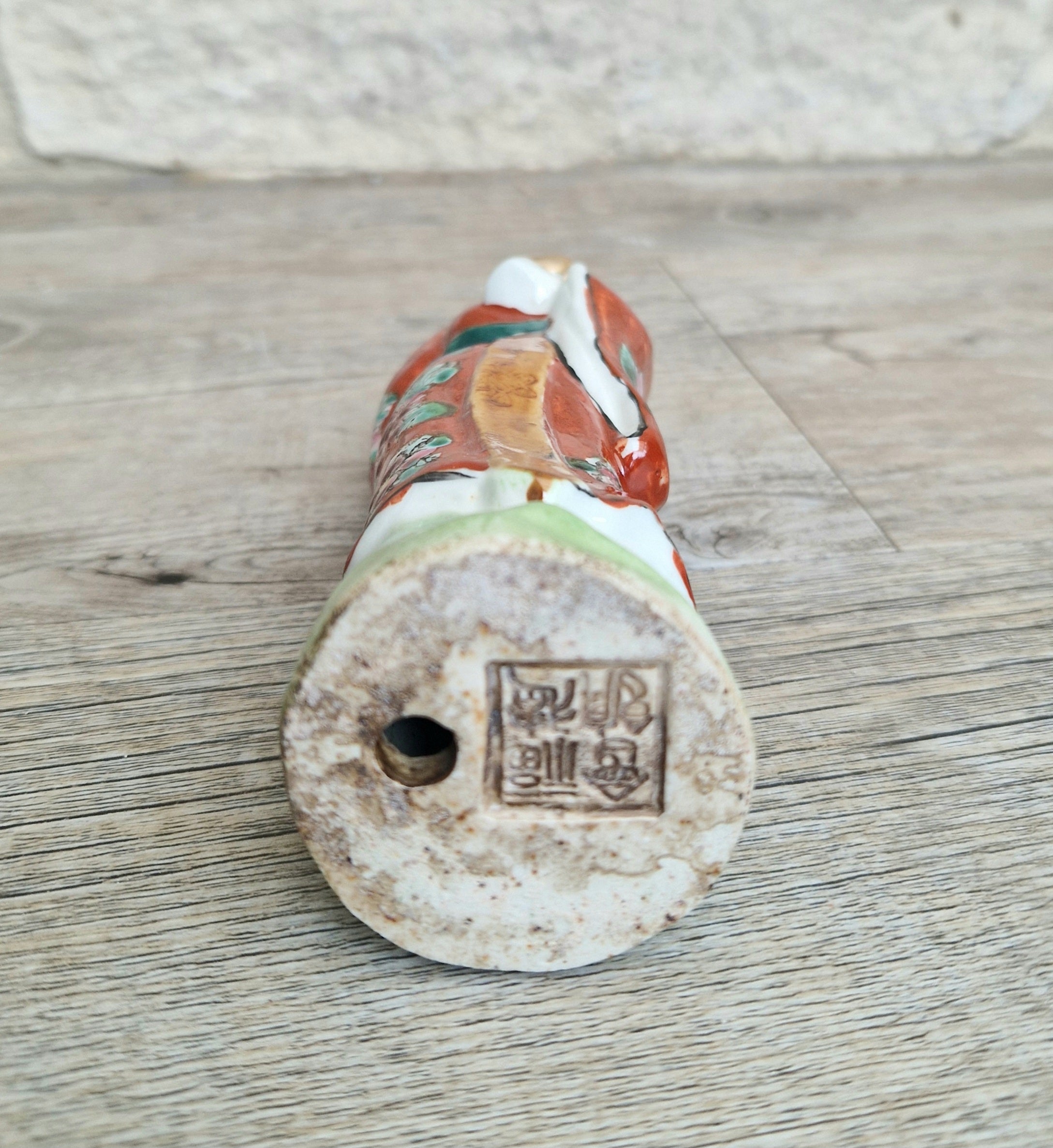 Antique Chinese Qing Hand-Painted Porcelain Figurine Statue Ho Hsien-Ku Daoist Immortal Maiden