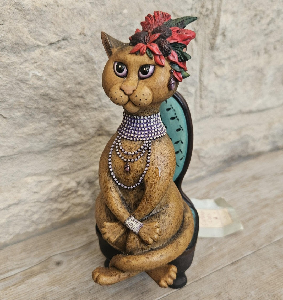 Vintage Curious Cats "The Model" Figure Ornament Linda Jane Smith Border Fine Arts 15cm