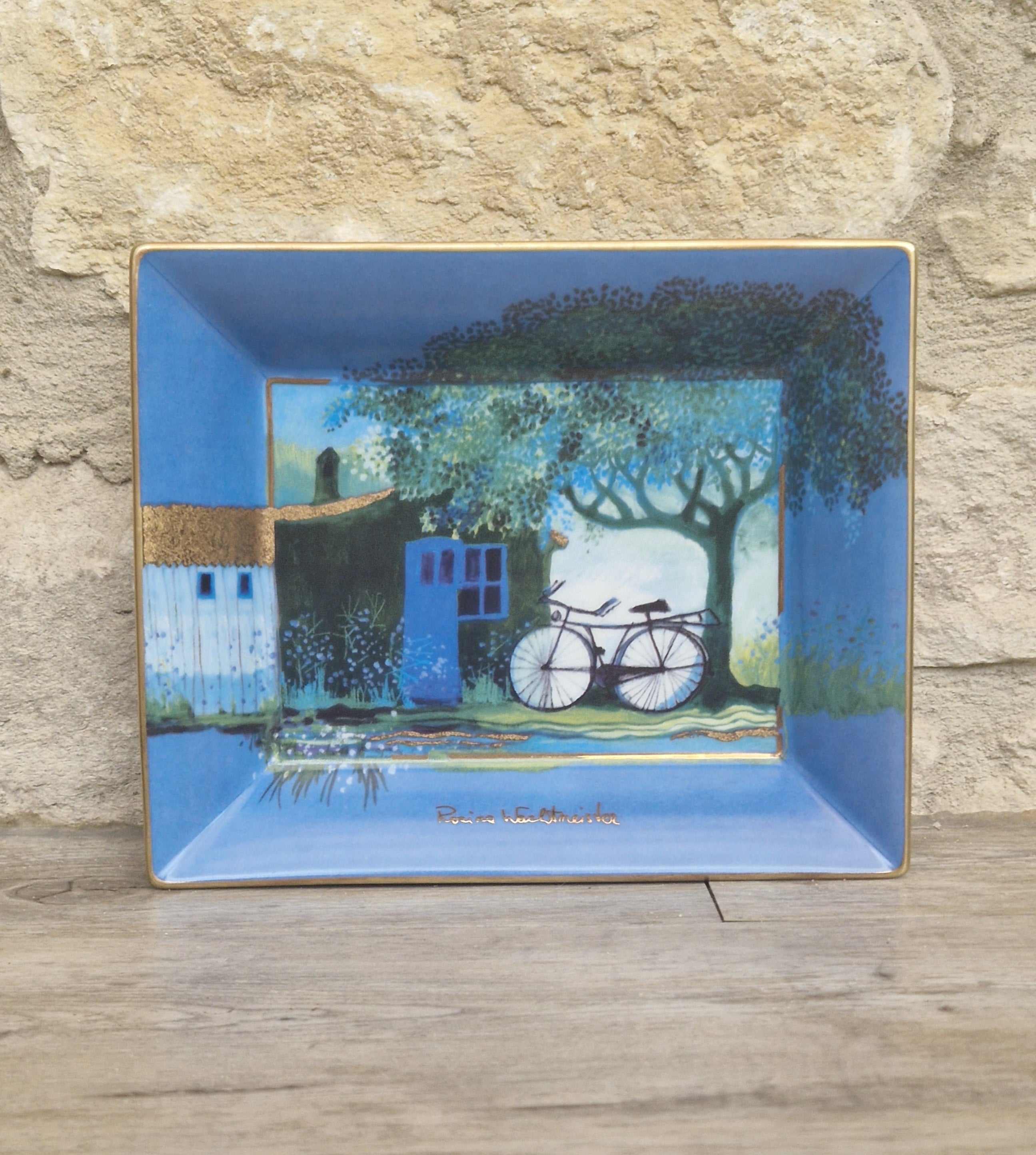 Vintage Goebel Rosina Wachtmeister Ceramic Art Tray 'Unter Der Linde'