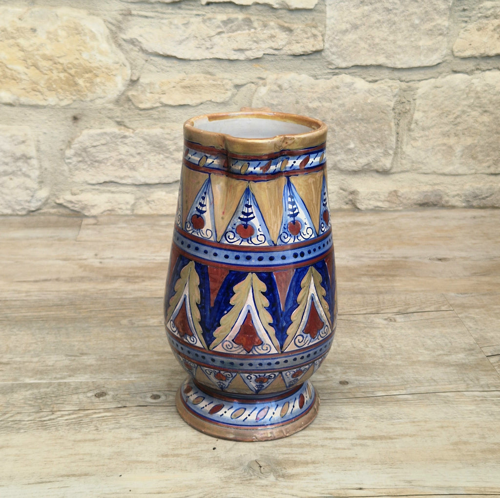 Art Deco Alberto Rubboli Italian Majolica Pitcher Jug Gualdo Tadino Italy Antique 1920