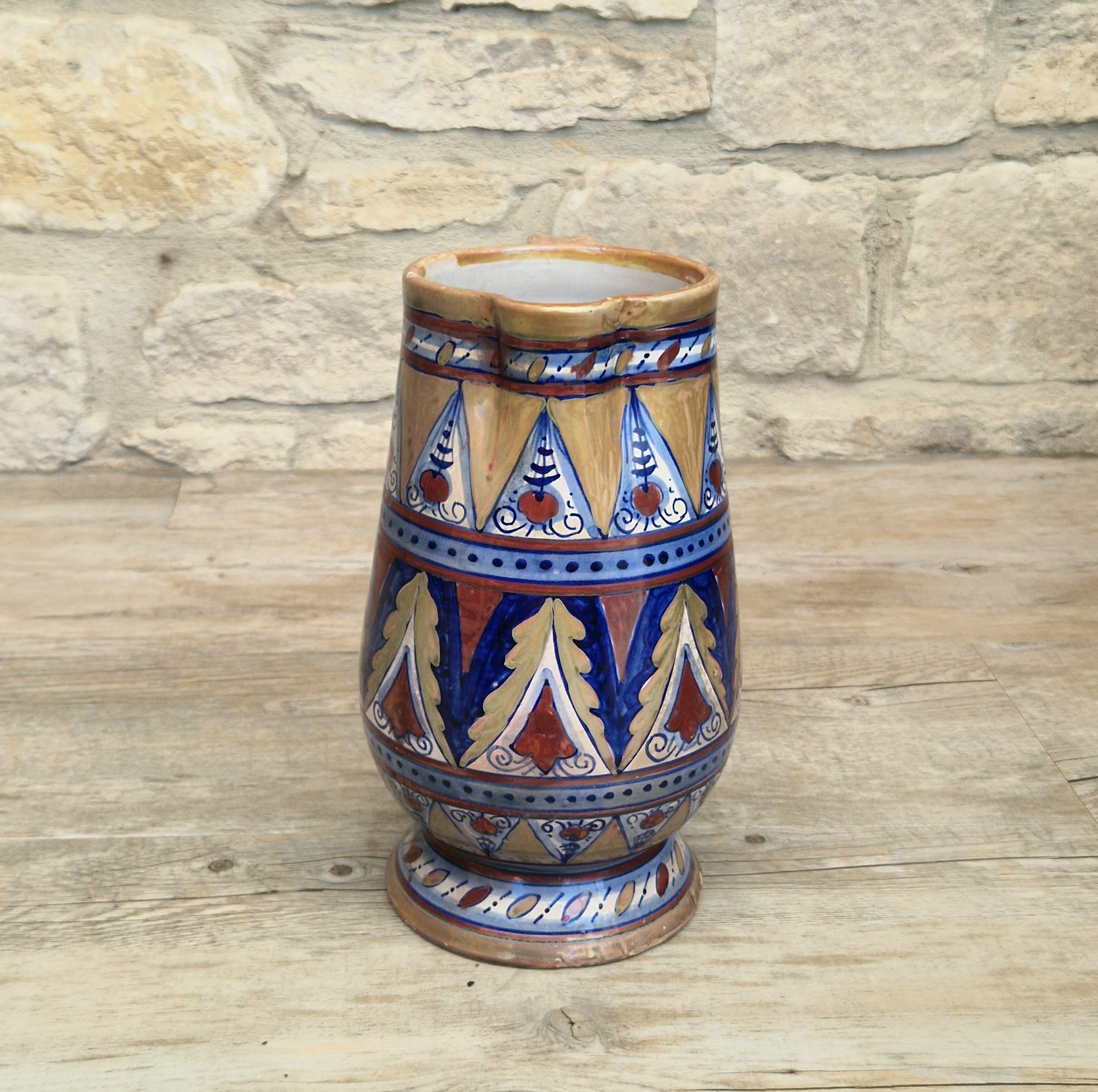 Art Deco Alberto Rubboli Italian Majolica Pitcher Jug Gualdo Tadino Italy Antique 1920
