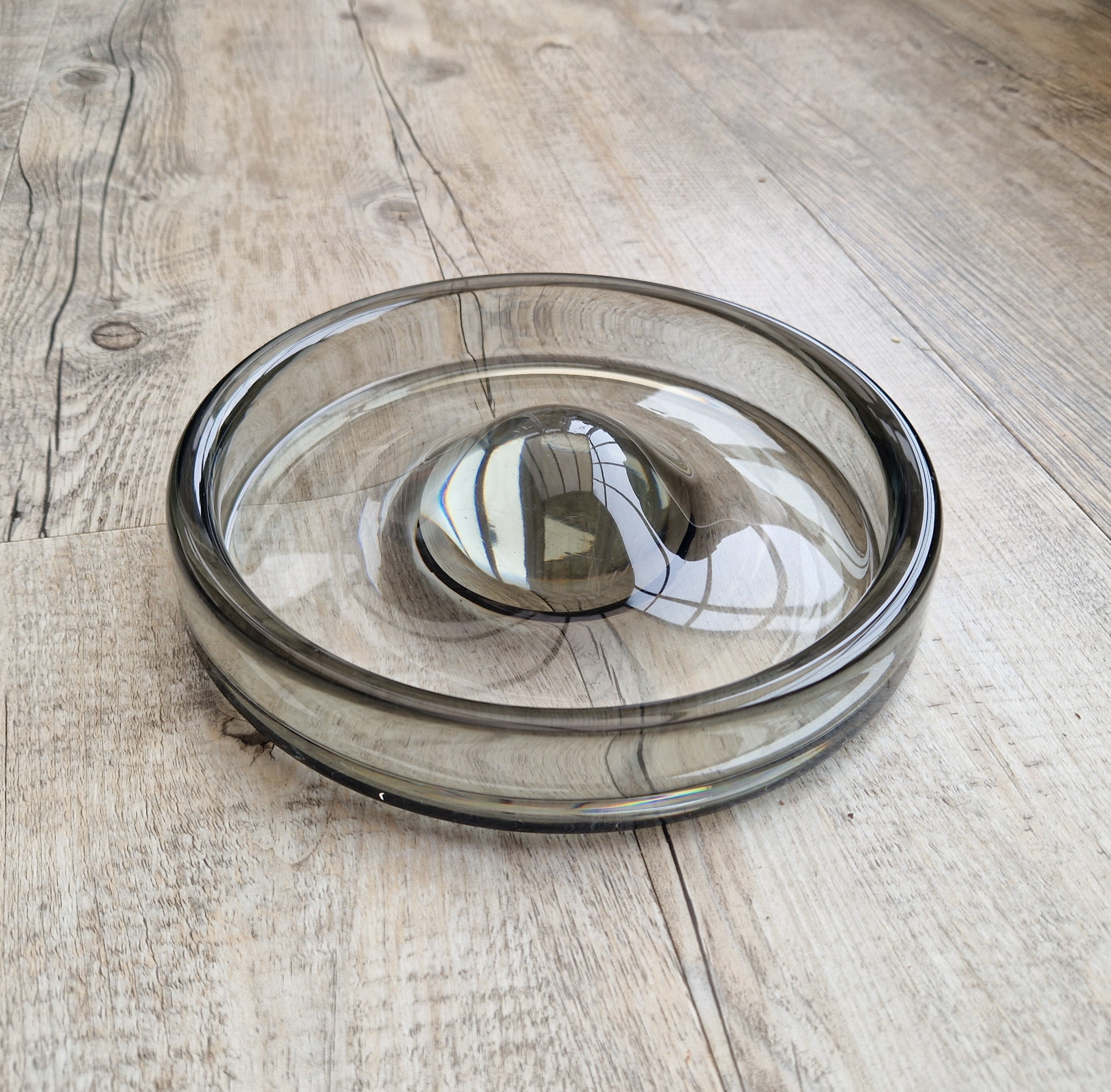 Holmegaard Denmark Art Glass Bowl: Per Lütken 'Fried Egg' Centerpiece