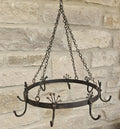 Vintage Hanging Cast Iron Game Rack or Pot Rack with Patina Mid 20th Century