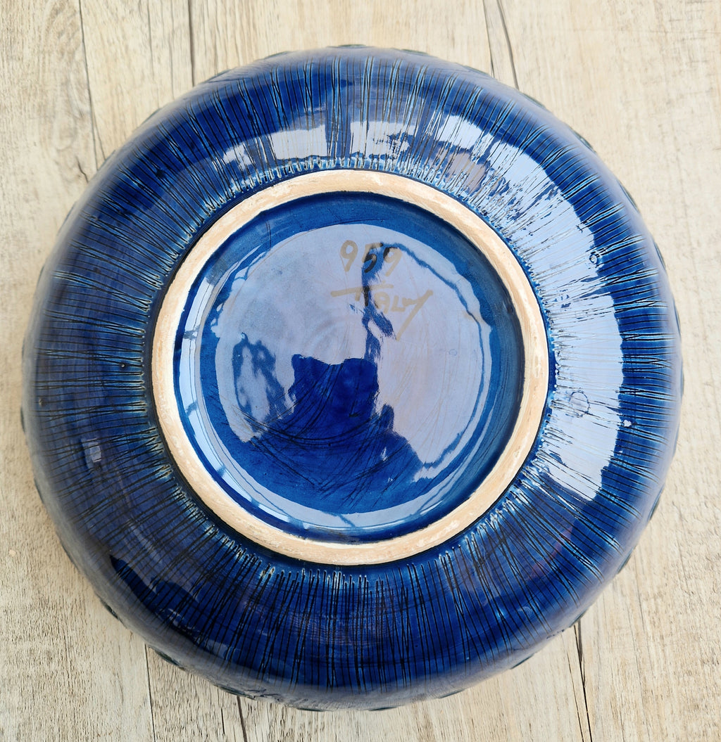 Bitossi for Rosenthal Netter: Mid-Century Blue Ceramic Bowl by Aldo Londi
