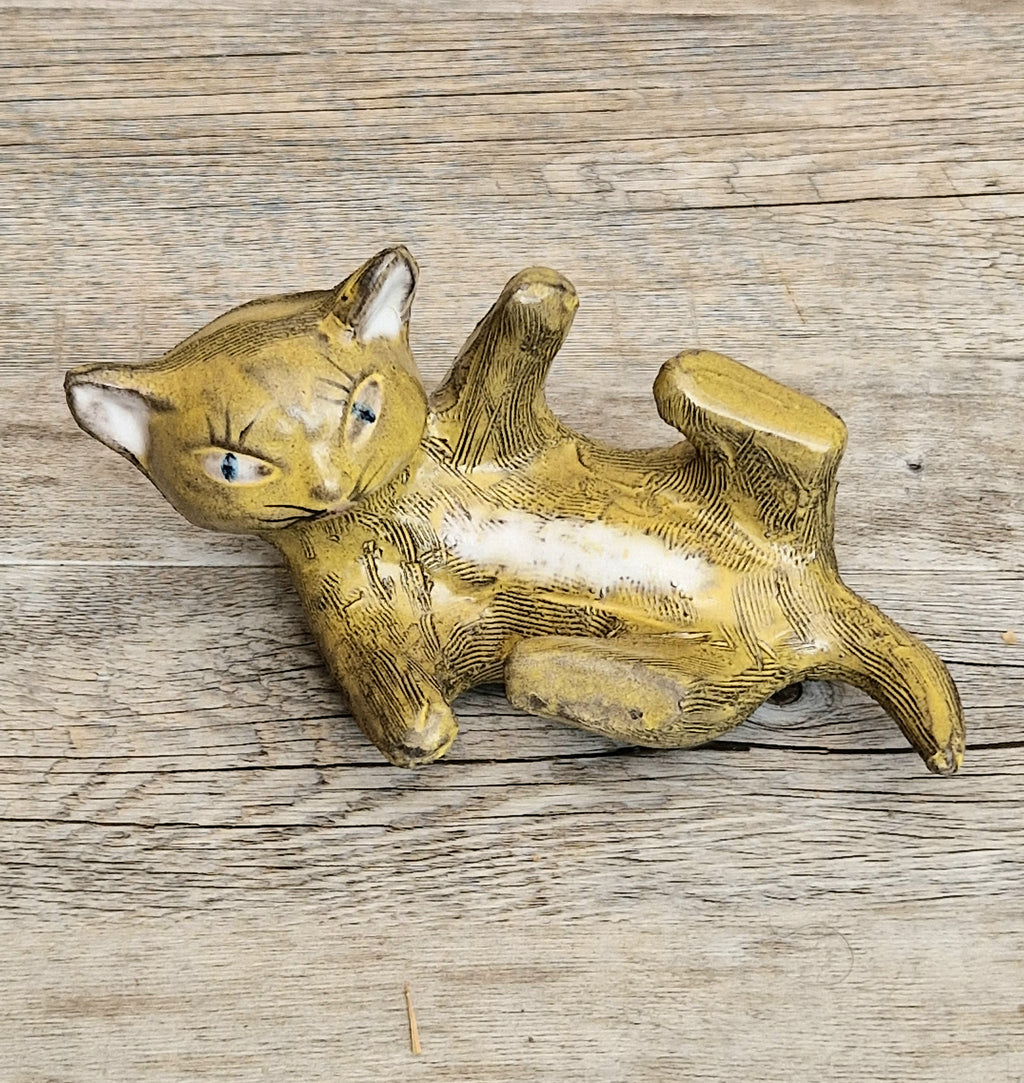 Vintage Mid-Century Upsala Ekeby Swedish Pottery Cat Figurine By Dorothy Clough 1956-67.