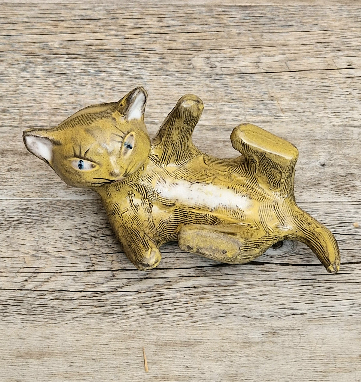 Vintage Mid-Century Upsala Ekeby Swedish Pottery Cat Figurine By Dorothy Clough 1956-67.
