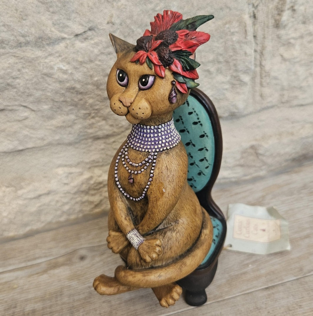 Vintage Curious Cats "The Model" Figure Ornament Linda Jane Smith Border Fine Arts 15cm
