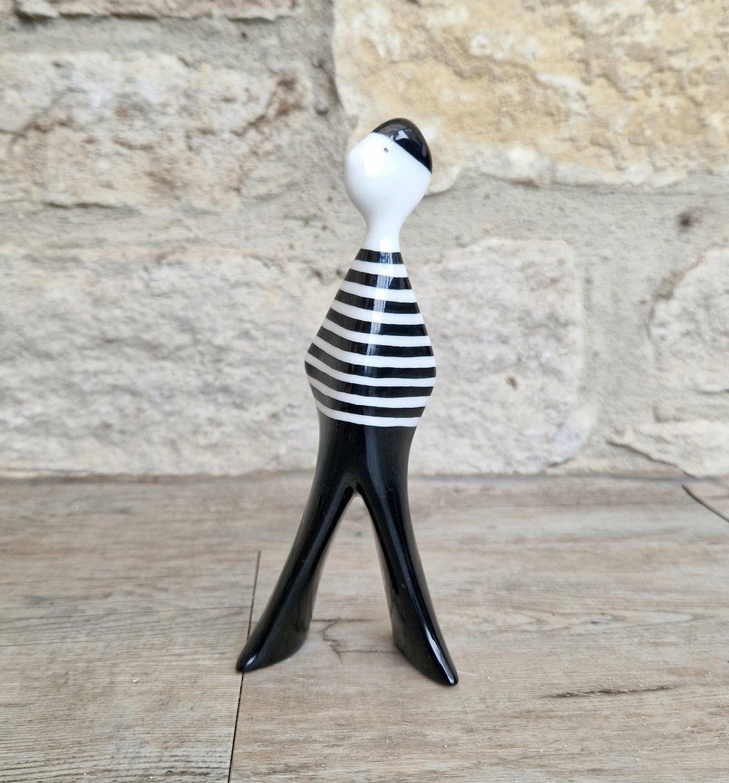 Lubomir Tomaszewski Ćmielów Fine Porcelain 'Felek Marynaz' Black & White Stripe Sailor Figure
