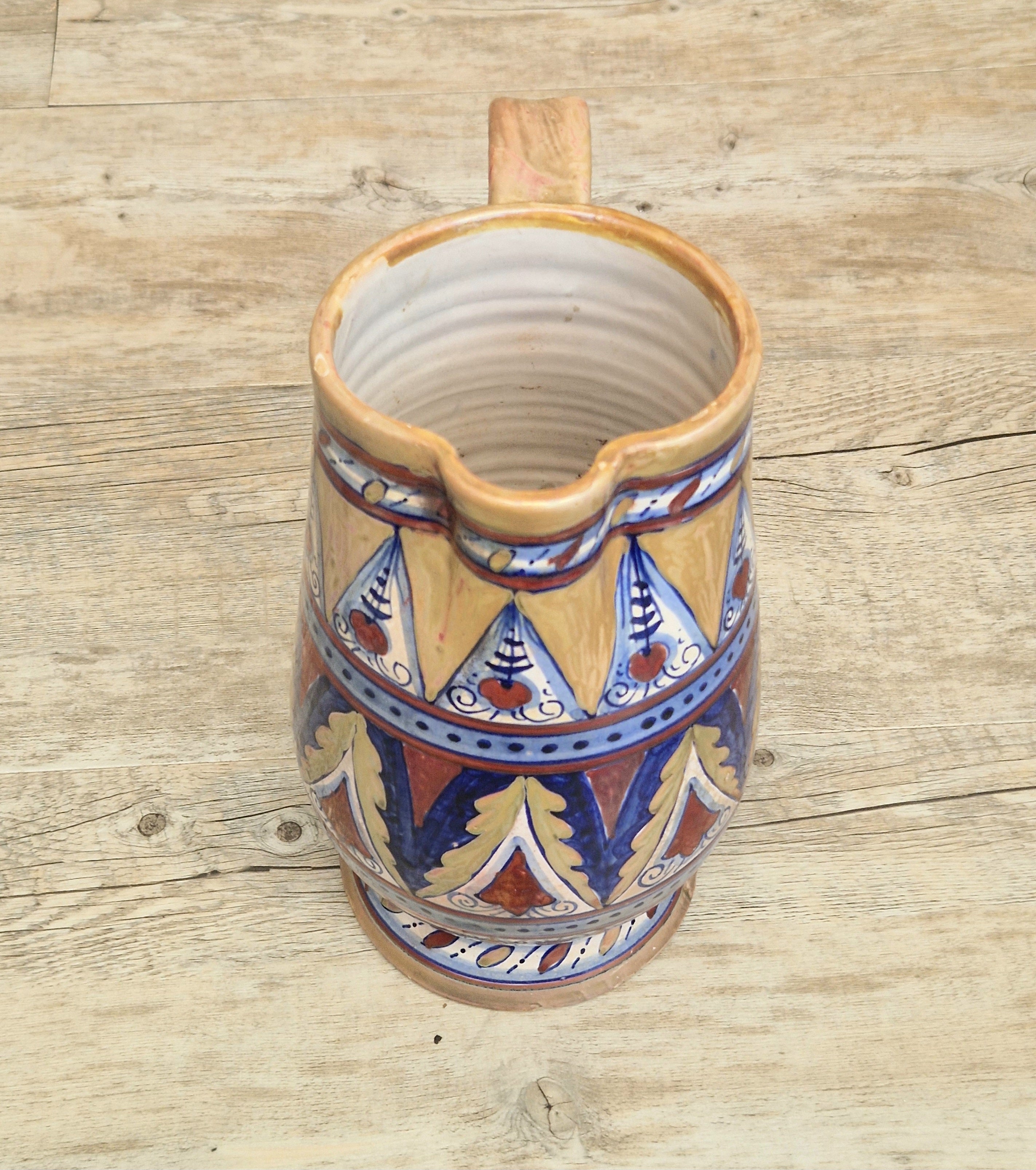 Art Deco Alberto Rubboli Italian Majolica Pitcher Jug Gualdo Tadino Italy Antique 1920