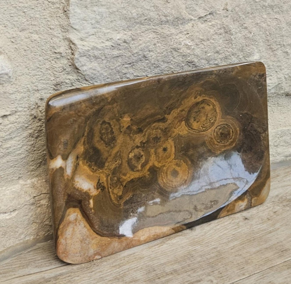 Polished Agate Trinket Dish McM Oblong Coffee Table Decor Catchall Tray 15cm X 10cm