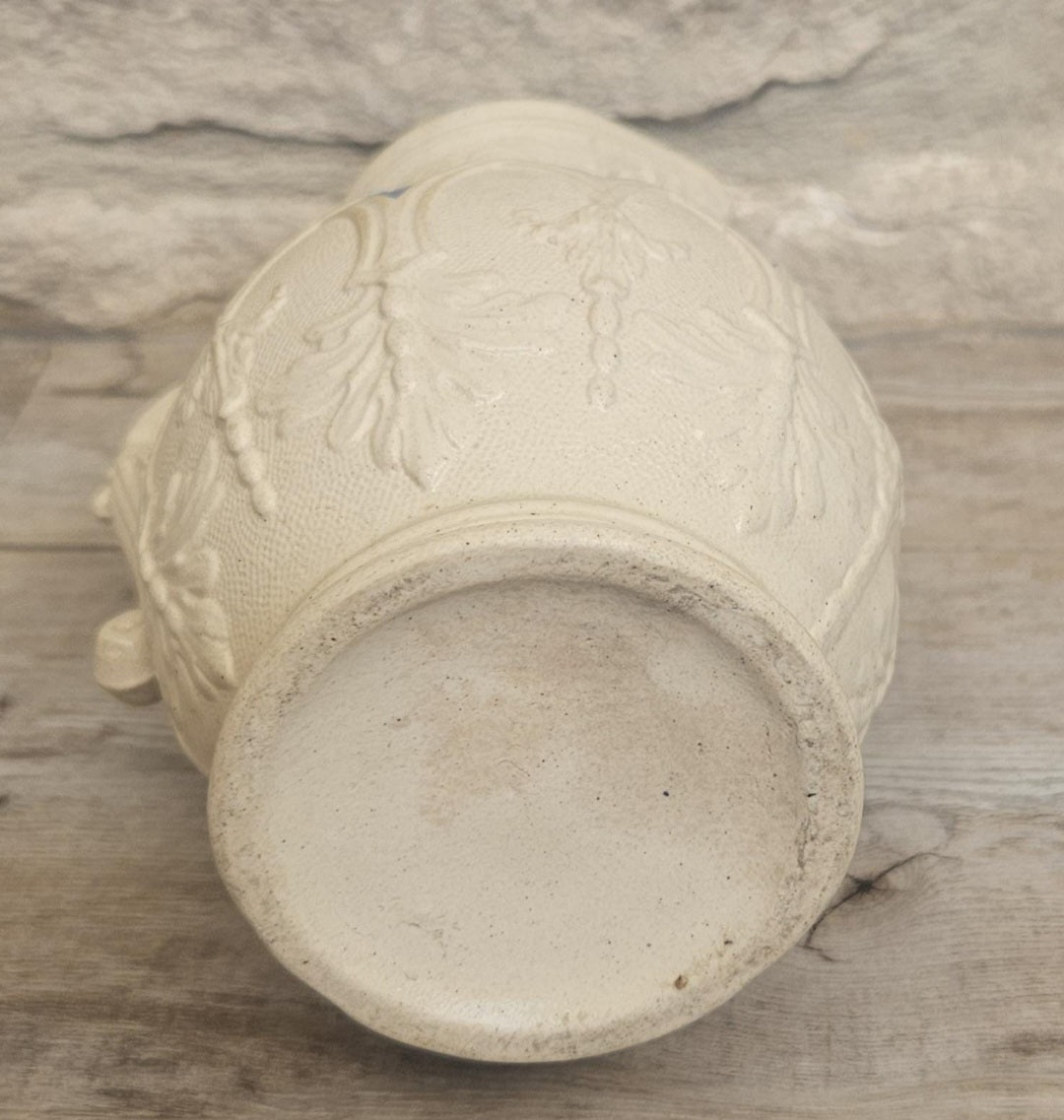 Antique Victorian Parian Ware Jug Blue Cream Pitcher Decorative Aesthetic Movement Collectible Cottage Decor