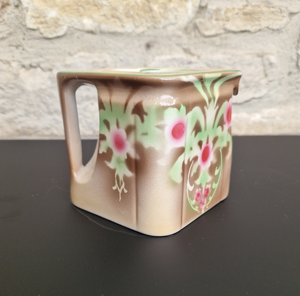 Vintage Art Nouveau Cube Teapot Gibson & Sons Ltd Burslem