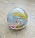 Vintage Murano Art Glass Paperweight with Scrambled Latticino & Zanfirico Canes